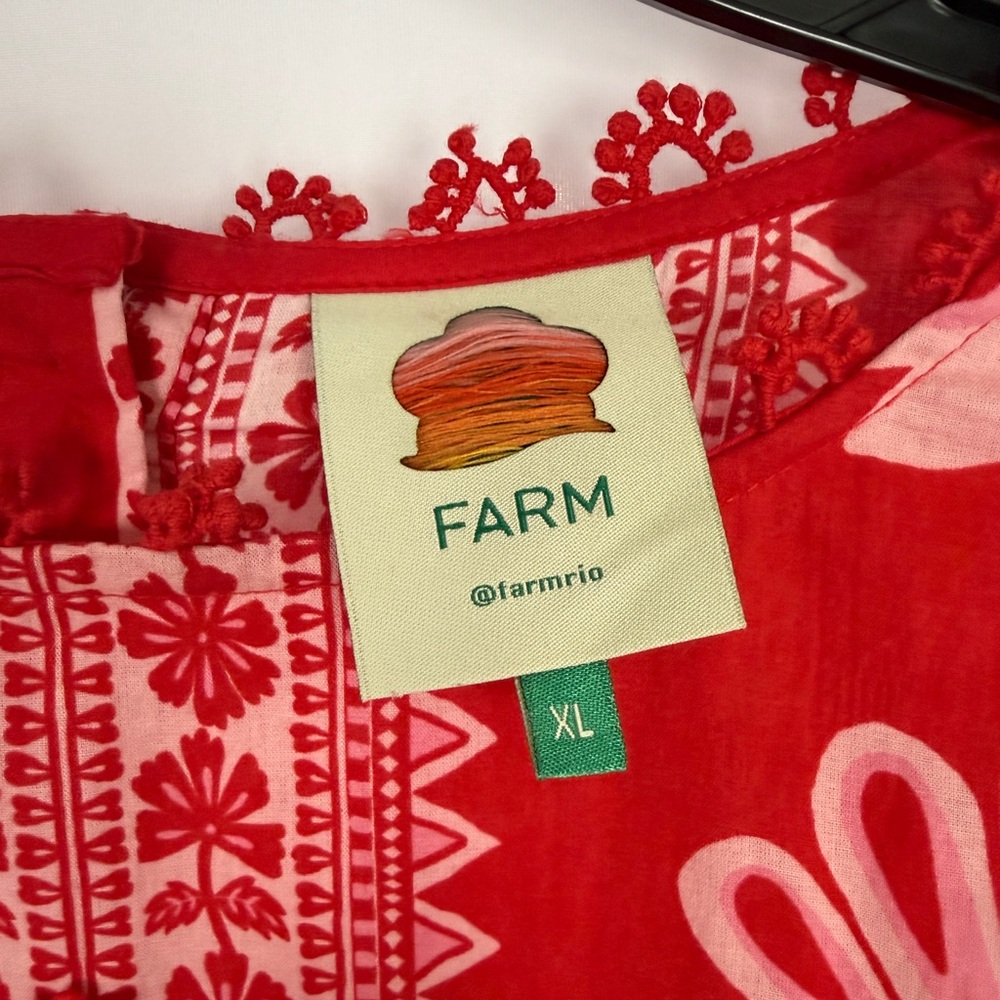 Farm Rio Flora Tapestry Red Top - Size XL - Picture 3 of 10